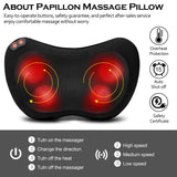 Papillon Back Massager,Shiatsu Neck Massager for Pain Relief,Electric Shoulder Foot Massage Pillow with Heat,Gifts for Mothers Day,Christmas Gifts for Women/Men,Deep Tissue Kneading for Waist,Legs