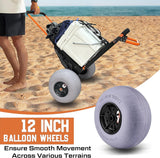 Beach Trolley Cart with 12inch Balloon Wheels for Sand All Terrain