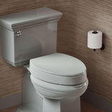 KOHLER 25875-0 Hyten 3" Height, Elevated Soft Close Elongated Toilet Seat, Contoured Seat with Grip-Tight Bumpers, Quick-Attach Hardware, No Slam Toilet Seat, White