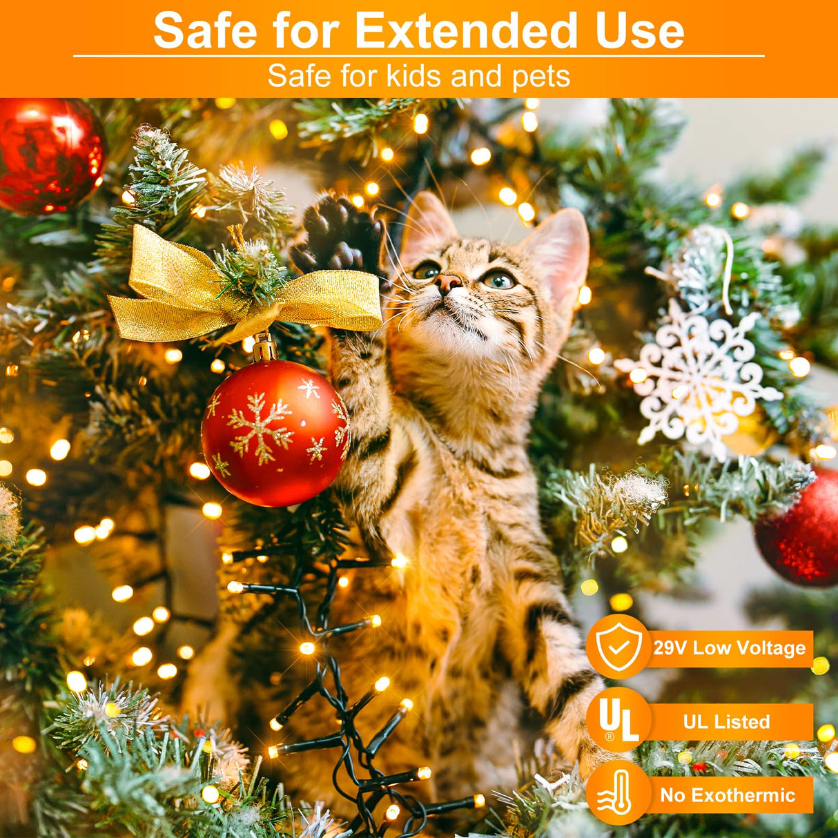 Nielfoi 2 Pack Christmas Lights Outdoor, Total 200FT 600LED Christmas Tree Lights with 8 Modes Waterproof, Warm White String Twinkle Lights Green Wire for Indoor Patio Garden Xmas Holiday Decorations