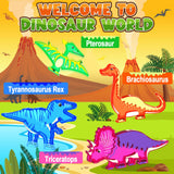 Magnetic Tiles Lava Dinosaur Toys Magnetic Blocks Building Set for Kids 3+