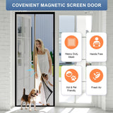 METAONLY Magnetic Screen Door Mesh Fits 36" x 80" Door - Curtain Size 38" x 82", Works for Patio, Sliding Door, Keeps Bug Mosquito Out, Fresh Air Flow, Black