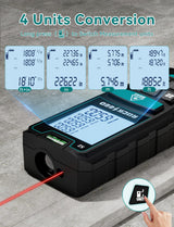Laser Measure,RockSeed Digital Laser Distance Meter with 2 Bubble Levels,Portable M/in/Ft Unit Switching Backlit LCD and Measuring Distance/Area/Volume/Pythagorean