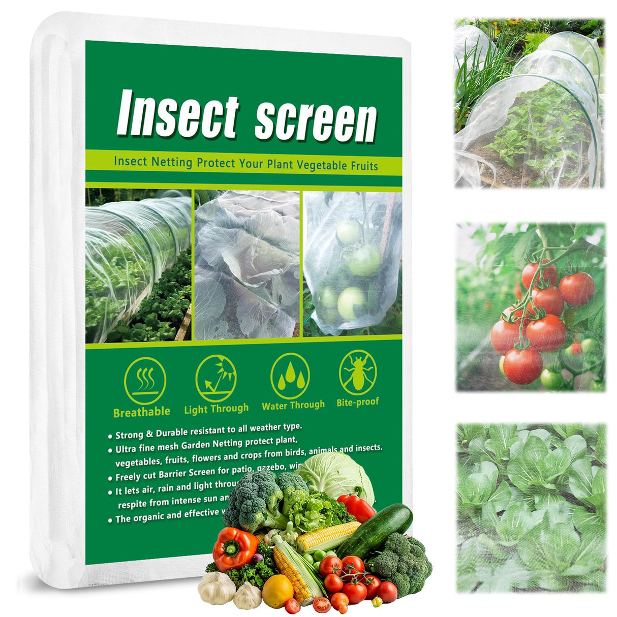10 X 50 FT Breathable Garden Mesh Netting Pest Barrier for Raised Beds