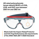 3M GoggleGear 500 Series GG501SGAF, Clear, Scotchgard Anti-fog Lens, 1 Pair