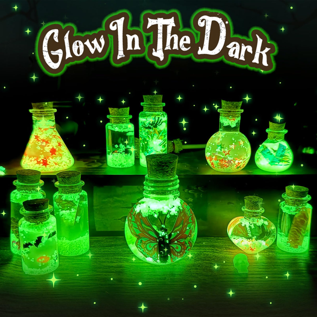 LDomet Magic Potions Craft Kit for Kids - Mix 20 Glow Witch Potion Bottles, Fairy Magic Potions Making Kit - Christmas Decorations Birthday Gifts for Girls Boys 6 7 8 9 10+