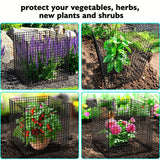 (4 Packs) Plant Protectors from Animals, 14.8" Lx14.8 Wx15.7 H Heavy-Duty Large Wire Plant Cages, Keep Rabbits Out for Vegetables, Shrubs & New Plants