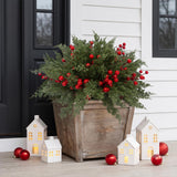 lovemoon 70Pcs Christmas Artificial Pine Stems with Red Berries, Faux Cedar Branches, Fake Christmas Greenery Pine Picks with Berries Stems for DIY Crafts, Garland Wreath & Home Xmas Decor (70)