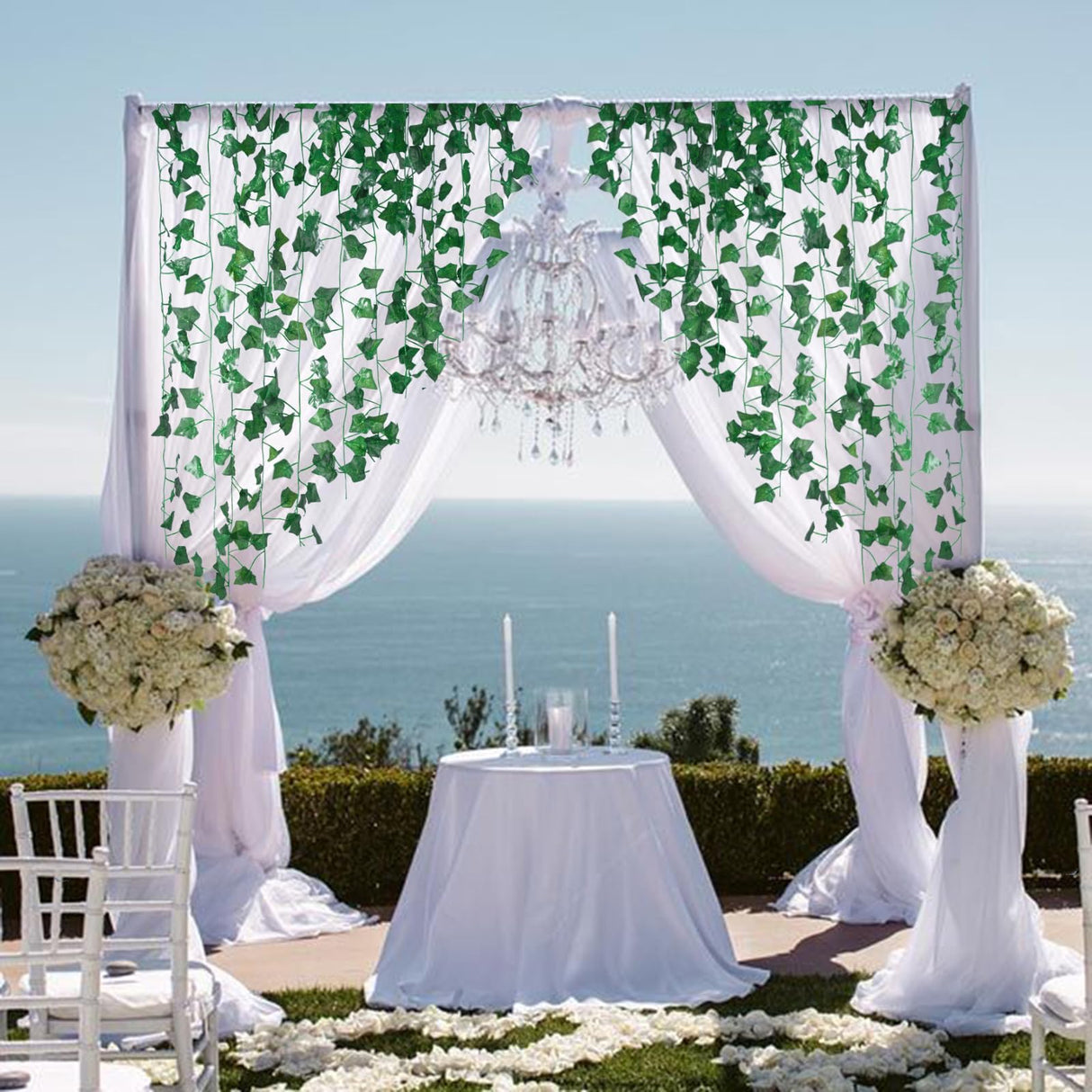 Freyalife Fake Vines for Room Decor(48Pack336Ft) Aesthetic Artificial Plant Ivy Leaves Hanging Greenery Garlands for Home Bedroom Wall Wedding Christmas Party Office patio Indoor, Outdoor Garden Décor