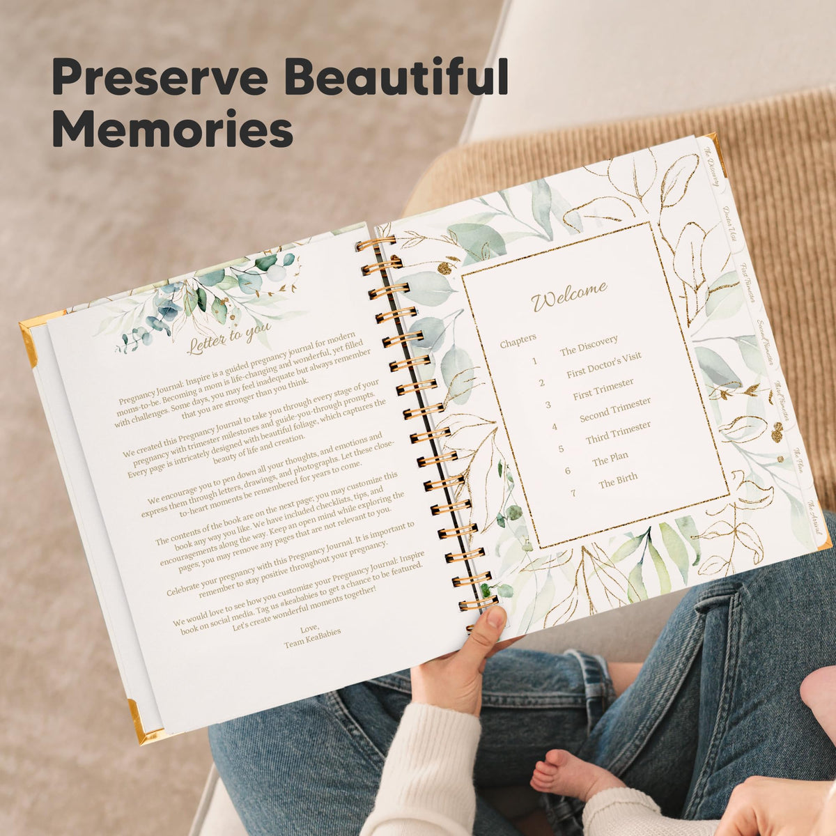 Pregnancy Journal for First Time Moms Gifts - 90 Pages Hardcover (Alpine)