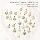 keenove 925 Silver Real Jade Necklace, Green Circle Pendant 14k Gold Plated