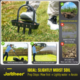 Jardineer Lawn Aerator Coring Tool with Soil Core Tray, Core Aerator with 4" Deep Plugs and Wider Foot Pedal, Manual Grass Plug Aeration Tool for Compacted Soil, Improving Lawn Health