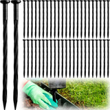 Honoson 200 Pack Landscaping Spikes Anchoring Spike Plastic Ground Stake for Lawn, Weed Barriers, Turf, Paver Edging, House Construction (8 Inch)