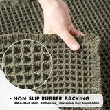 MIULEE Set of 2 Waffle Bathroom Rugs, Super Absorbent Non Slip Bath Rugs, Washable Bath Mats with Tassels, Ultra Soft Rubber Backed Shower Mats for Bathroom Floor, Tub, Christmas Green, 18x30 Inch