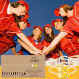 Tondiamo 12 Sets Baseball Volleyball Softball Soccer Tennis Football Bracelet for Women Dainty Gold Plated Heart Bracelets Sport Lovers Gifts Sports Jewelry Gifts(Softball)