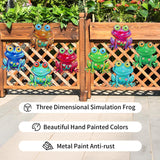Junware Metal Frog Wall Decor, 8 Pcs Frogs Wall Art Sculptures Hanging Sculpture Decoration, Outdoor Fence Arts for Home Garden, Fence, Patio, Yard, Bedroom Outside Gifts for Adults