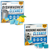 ACTIVE Washing Machine And Dishwasher Cleaning Tablets Bundle - Includes 12 Month Supply Dishwasher Cleaner Deodorizer & Washing Machine Descaler Deep Cleaning Tablets - 48 Tablet Set