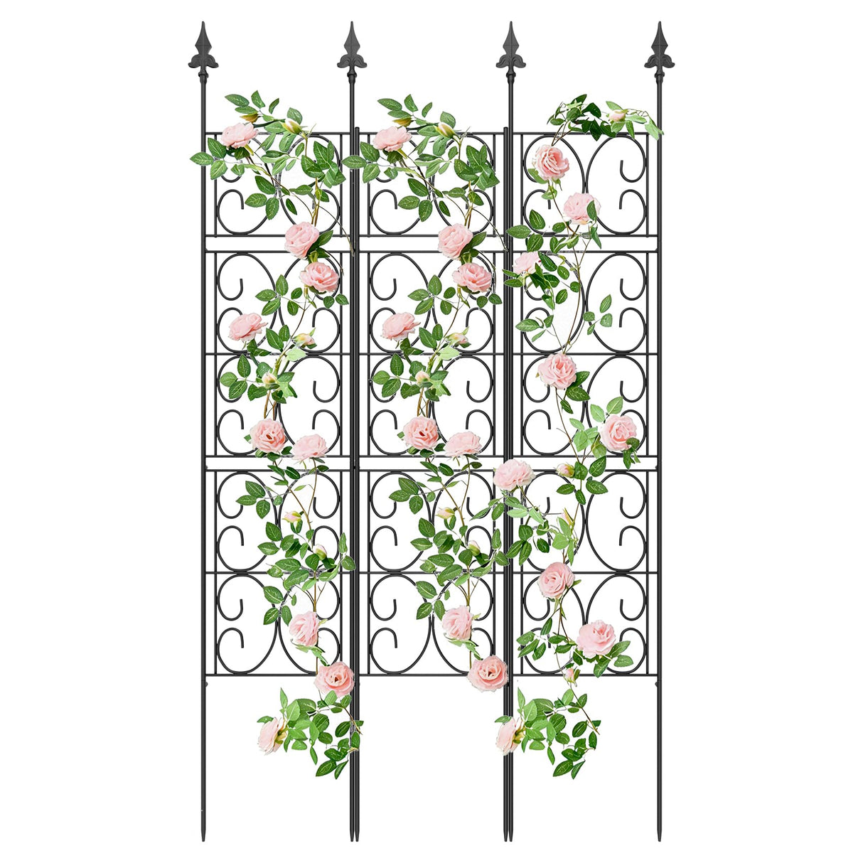 ArdeFentium 60'' H x 33.3'' W Metal Garden Trellis for Climbing Plants Outdoor - Rustproof Plant Support Privacy Screen - Heavy Duty Wall Trellis for Rose Clematis Flowers Vine