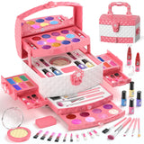 PERRYHOME Kids Makeup Set for Girl 56 Pcs Washable Real Cosmetic, Non-Toxic Frozen Toys Toddler Makeup Kit, Princess Dress up Christmas & Birthday Girl Gift for 3 4 5 6 7 8 9 10 11 12 Year Old Girls