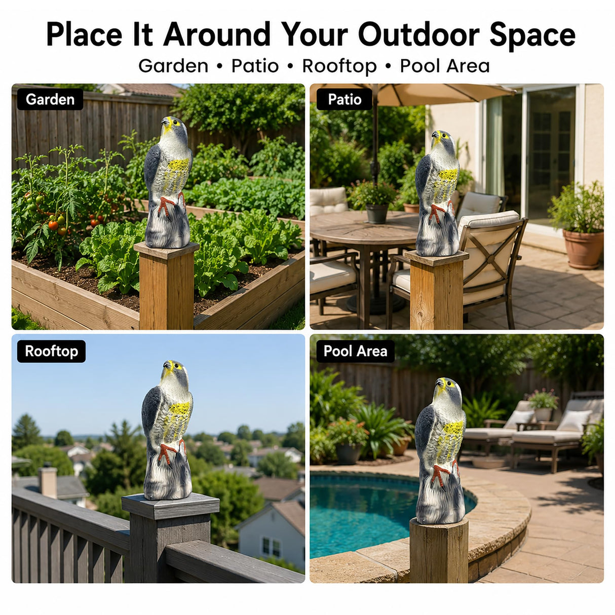 GiftExpress 16.5" Scarecrow Eagle Fake Hawk Decoy Statue, Pest Repellent, Bird Control, Garden Protectors, Outdoor Falcon Garden Décor, Eagle Repeller