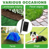 24 Pack Plastic Landscape Edging Anchoring Stakes, 9.8 Inch, Black