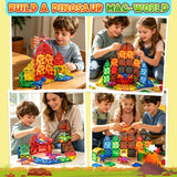 Magnetic Tiles Lava Dinosaur Toys Magnetic Blocks Building Set for Kids 3+