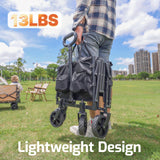 Golabs WA1 Collapsible Folding Wagon Cart, Max 220lb Load, Expands to 100L