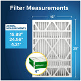 Filtrete 16x25x4 AC Furnace Air Filter, MPR 700, MERV 8, Fits Lennox & Honeywell Device, Capture Dust, Pollen & Pet Dander, Electrostatic Air Cleaning Filter, 2-Pack (Actual Size 15.88x24.56x4.31 in)