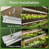 4FT Grow Lights for Indoor Plants,T8 5000K Full Spectrum Plant Light,270W(6 x 45W), LED Grow Light Strips whit Timer, Aluminum Reflector, Linkable,Plant Growing Lamp Fixture for Greenhouse Indoor 6pcs