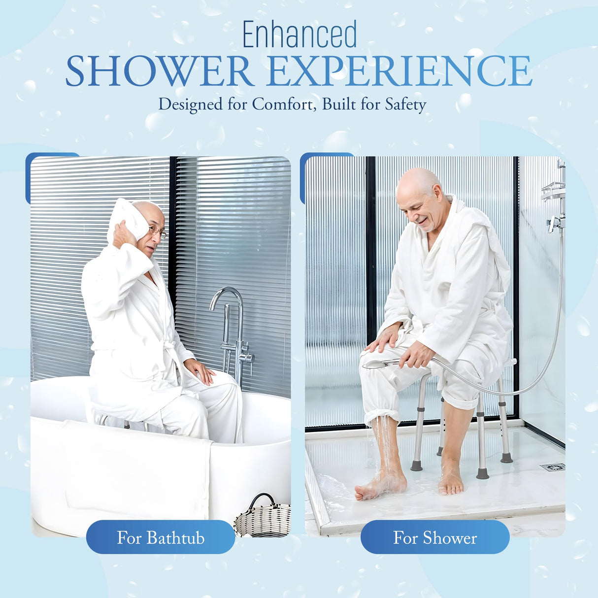 Dr.Kays Shower Chair for Inside Bathroom 350 lbs Shower Stool with Adjustable Height, Portable Heavy-Duty Bath Bench Padded Seat for Inside Tub Bathroom Chair for Elderly and Disabled FSA/HSA Eligible