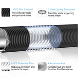 Hon&Guan 3 inch 16 FT Long Air Ducting, Heavy-Duty Four-Layer Protection Dryer Vent Hose for Heating Cooling Ventilation and Exhaust-with 2 Clamps, Black