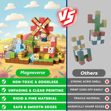 150 PCS Magnetic Blocks - Farm Animals Magnetic Building Blocks Cubes & Magnet Toys, Stacking Magnets, STEM Toys for School Acitivities, Ideal Christmas Birthday Gifts for Boys Age 3+ Years Old