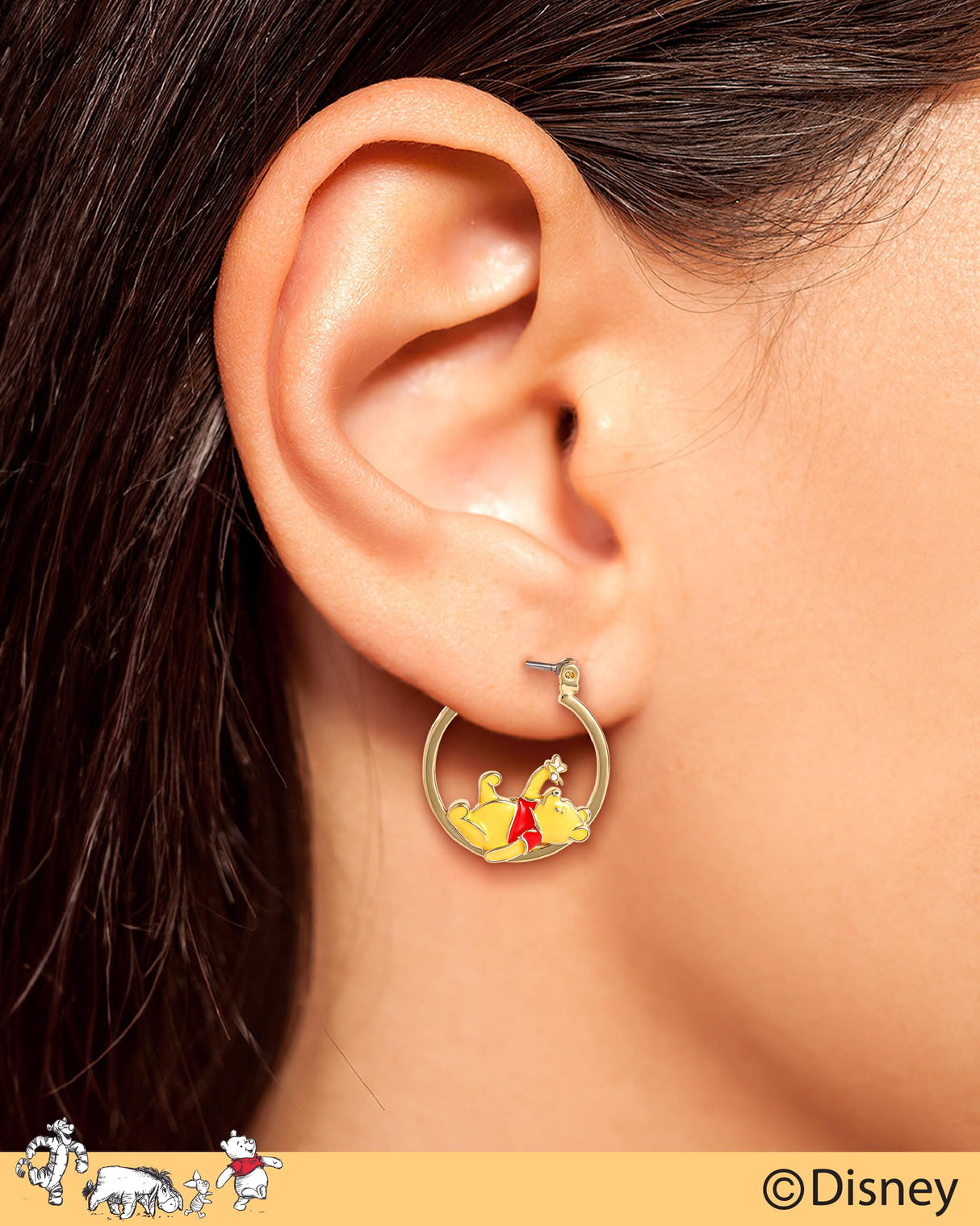 Disney Winnie-the-Pooh Hoop Earrings for Women Official License