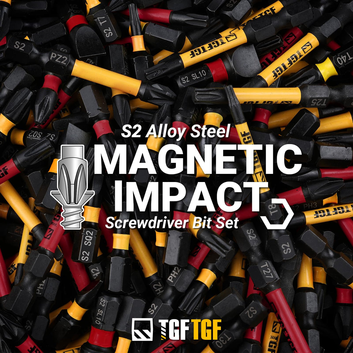 TGFTGF Impact Hex Head Allen Wrench Drill Bit Set, 24PCS, 4-inch (Metric & SAE), Premium S2 Steel 1/4" Hex-Shank Hex Bit Set, CNC Machined Magnetic Screwdriver Bit Set, Storage Box, Automotive Home
