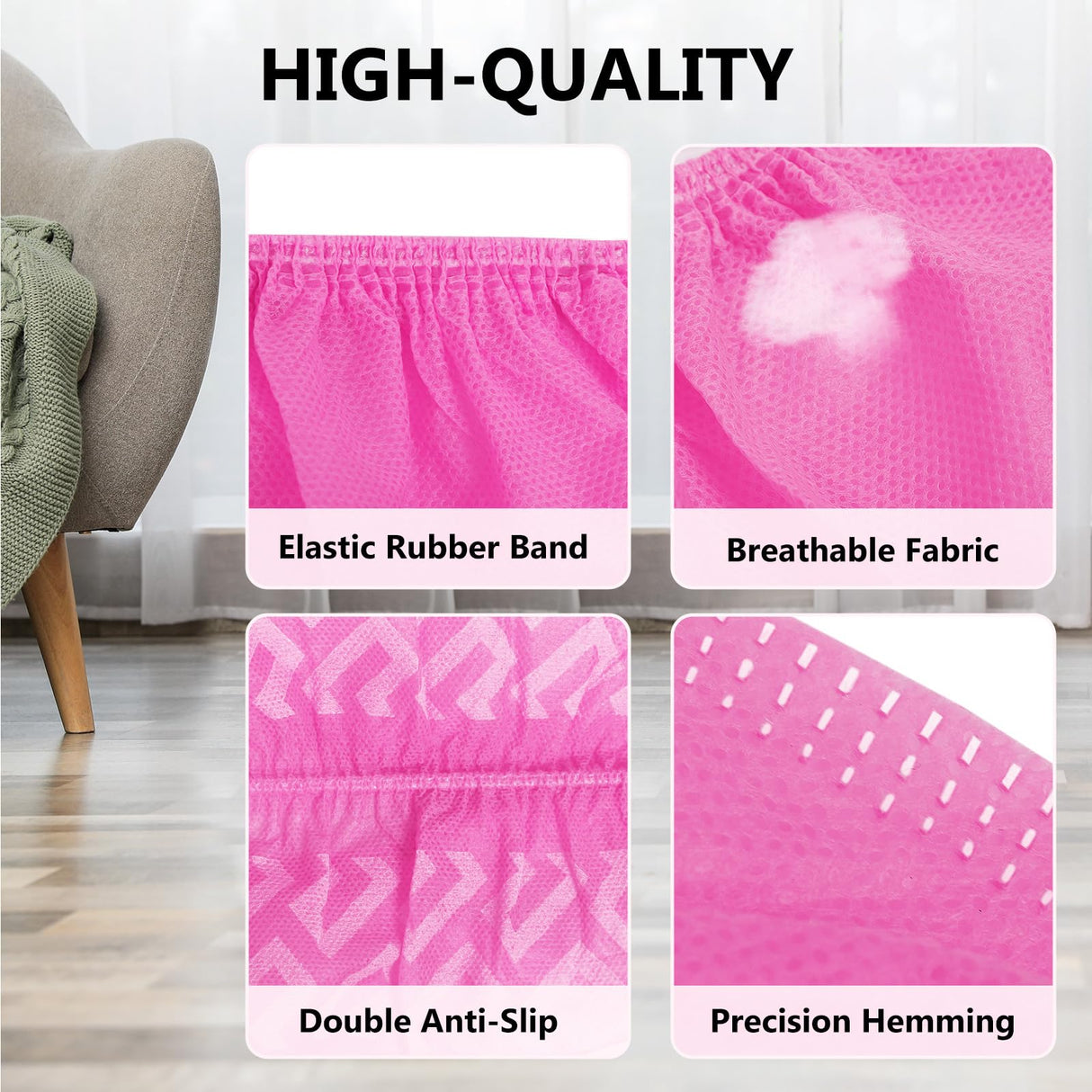 squish Shoe Covers Disposable Non Slip, 100 Pack(50 pairs) Pink Thick Extra Disposable Boot Covers Slip Proof Shoe Cover for Indoors Outdoors Durable Protector Covers Fits Virtually Most Shoes