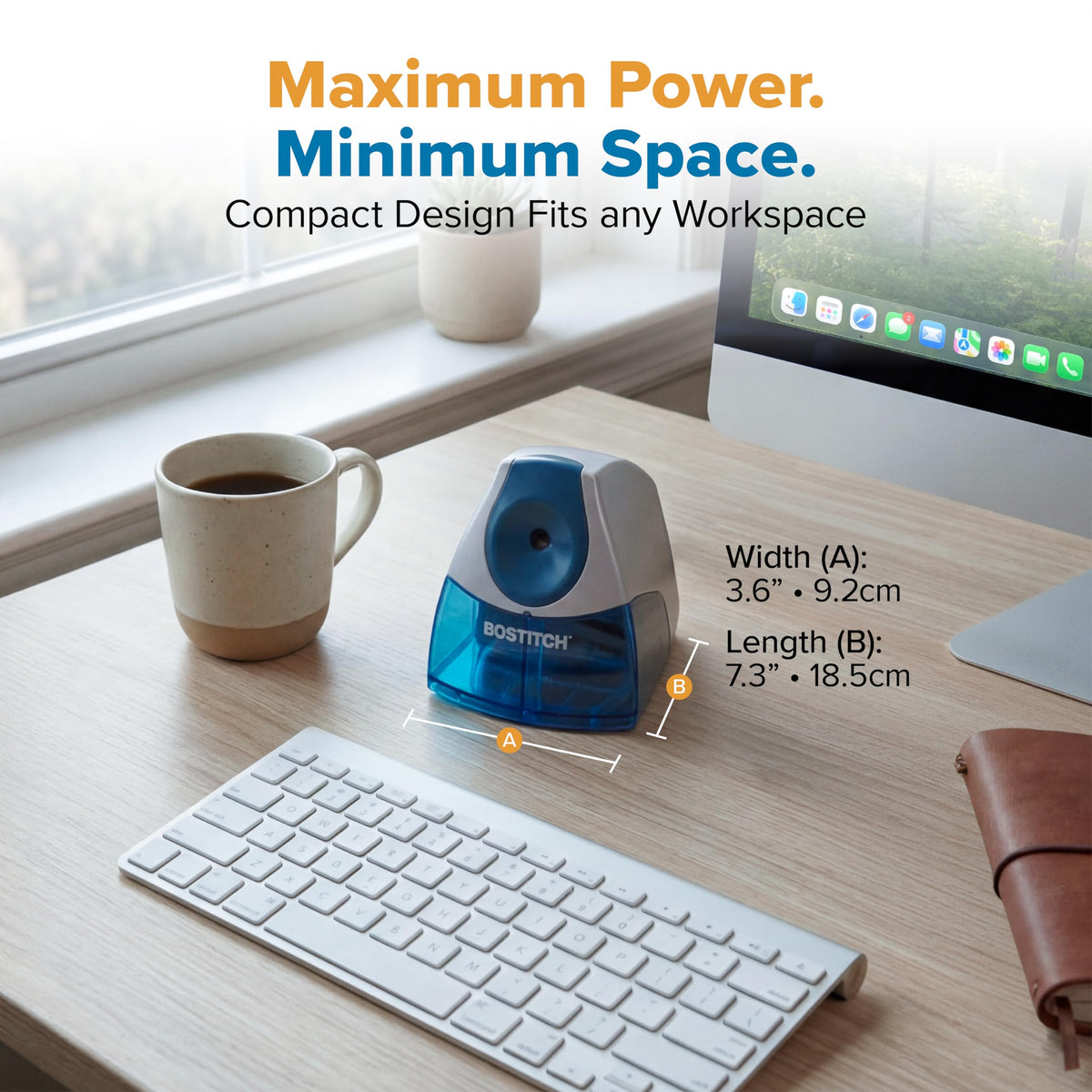 Bostitch Electric Pencil Sharpener, Standard Pencils, Blue