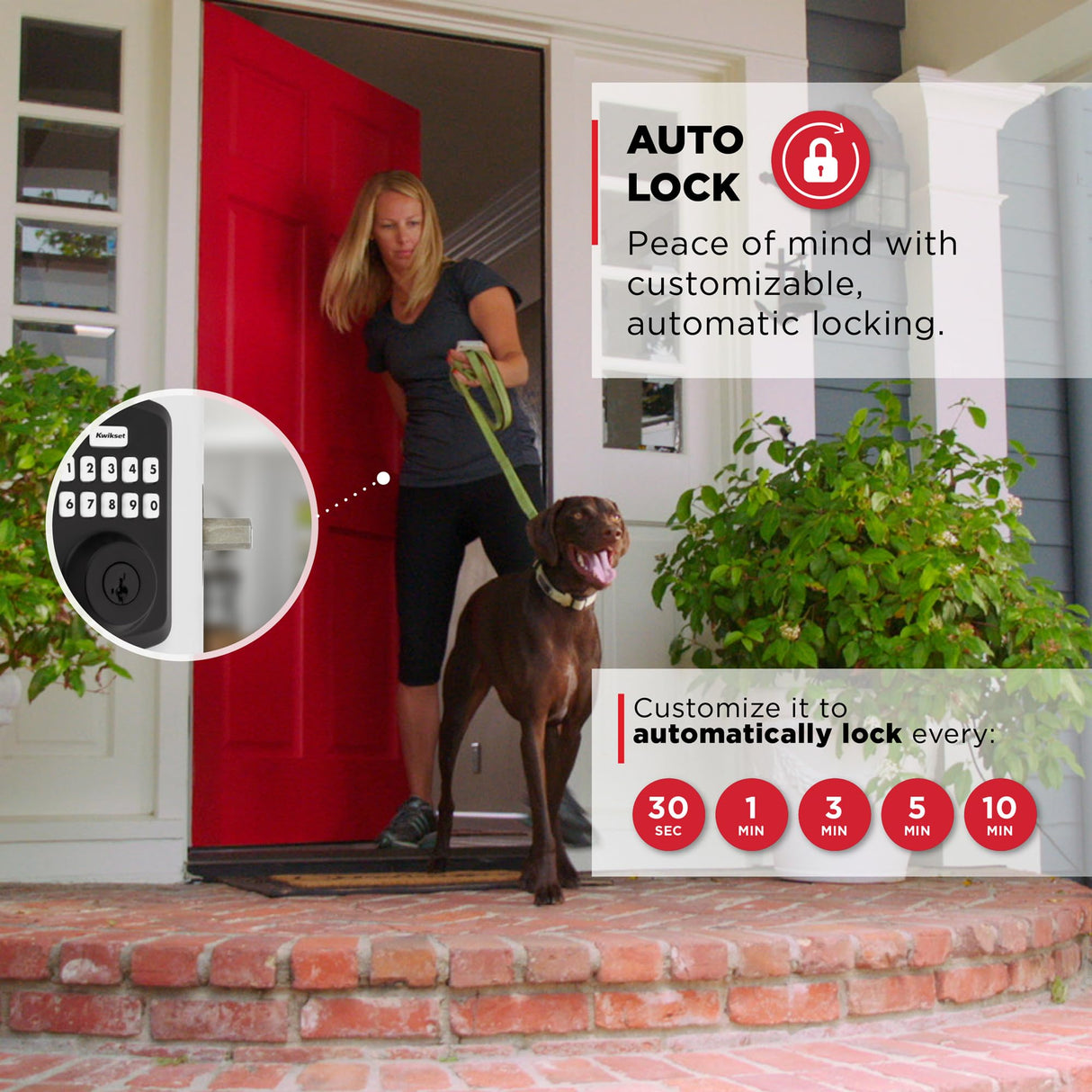Kwikset Powerbolt 250 10-Button Keypad Matte Black Transitional Electronic Deadbolt Door Lock, Featuring Convenient Keyless Entry, Customizable User Codes and Auto-Locking