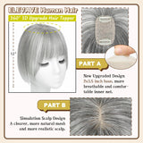 ELEVAVE Hair Toppers for Women Real Human Hair, 360° 3D Cover Wispy Bangs Hair Pieces for Women (Grey)