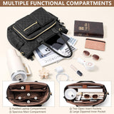 Large Bible Bag with Bible Cover Case for Women, Quilted Church Tote Bag Bible Carrying Case w/Shoulder Strap, Bible Study Supplies Journaling Kit Bible Accessories Christmas Christian Gifts for Women