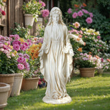LuxenHome Virgin Mary Statue Outdoor, 29.5'' Large Outdoor Garden Statues