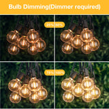 String Lights for Outside 150FT,Dimmable Waterproof Outdoor String Lights with 75+2 Shatterproof G40 Globe Bulbs Connectable LED Patio Lights, Commercial Hanging Lights for Christmas Backyard Party