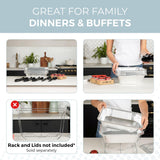 Alpha Living 6 Pack Refill Kit - Disposable Chafing Dish Buffet Set, Welded Body Food Warmers for Parties, Fuel Cans, Half Size Pans, Warming Trays