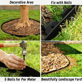 33FT Landscape Edging, 4 Inch Garden Edging Border with 50 Spikes, Flexible Lawn Edging for Trees, Landscape, Garden, Flower Beds, Lawn, Yard, Pathway, Paver Edge-Black