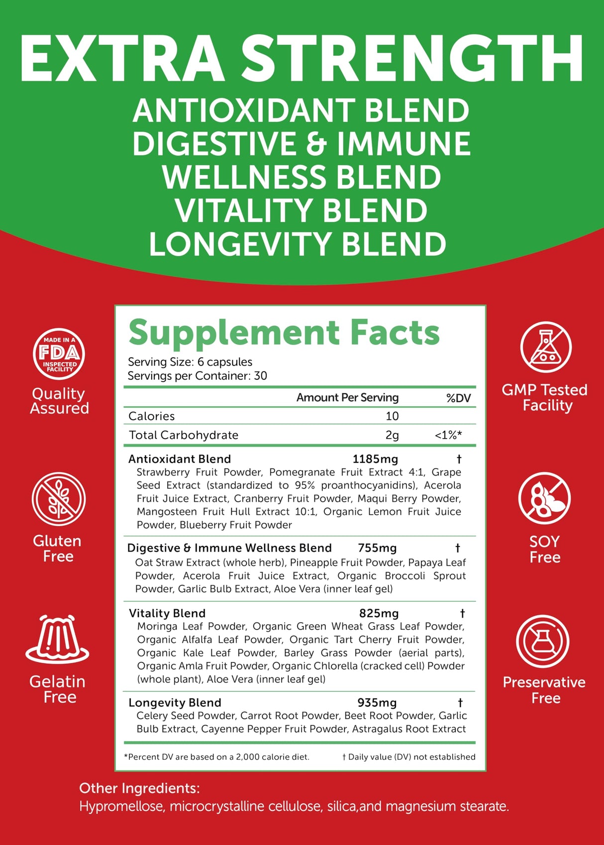 Lunakai USA Made Superfood Fruits & Veggies Supplement - All-in-One with 4 Blends & Scented Capsules, 180ct Super Veggie Capsules for Adults