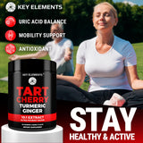 [Ultra Strength] Tart Cherry Gummies Extract with Turmeric & Ginger - Natural Tart Cherry Supplement for Uric Acid Cleanse Support & Recovery Gummies