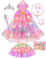 Princess Dress Up for Girls, Unicorn Light up Princess Cape Princess Dress