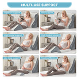 Kingfun 4pcs Orthopedic Bed Wedge Pillow Set for Post Surgery, Memory Foam for Sleeping, Adjustable Leg, Back and Arm Support, Sitting Up and Rest Pillow with Travel Bag