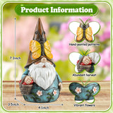 Wiresusan Outdoor Garden Gnome Statue, Butterfly Gnomes Decor Spring Butterfly Figurine, 7.3" Garden Gnomes Sculptures & Statues Outside Yard Lawn Patio Home Decoration, Nomes Gift