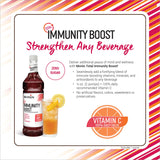 Monin - Total Immunity Boost, Immune Support Supplement, Liquid Blend of Vitamins, Minerals, & Antioxidants, Immune Boosting Vitamin C & D + Elderberry, For All Beverages, Low Calorie (1 Liter + Pump)
