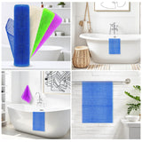 4 Pieces African Net Sponge – Effective Deep Cleansing and Exfoliating Mesh for Glowing Skin – Stretchable, Quick-Dry Exfoliating Bath Sponge(Blue, Green, Purple, White)